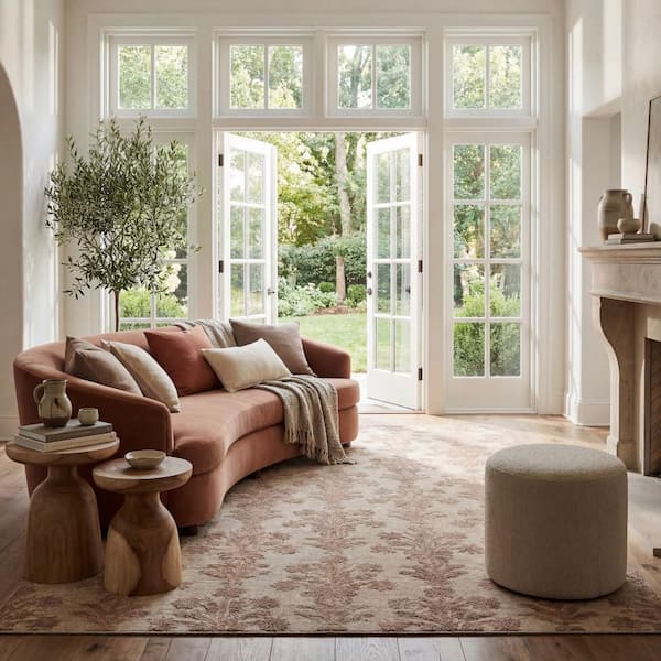Thalena Transitional Floral and Paisley Area Taupe 9 ft. x 12 ft. Indoor Area Rug