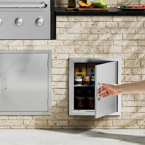 Single Outdoor Kitchen Door 18 in. W x 20 in. H BBQ Access Door Stainless Steel Flush Mount Door