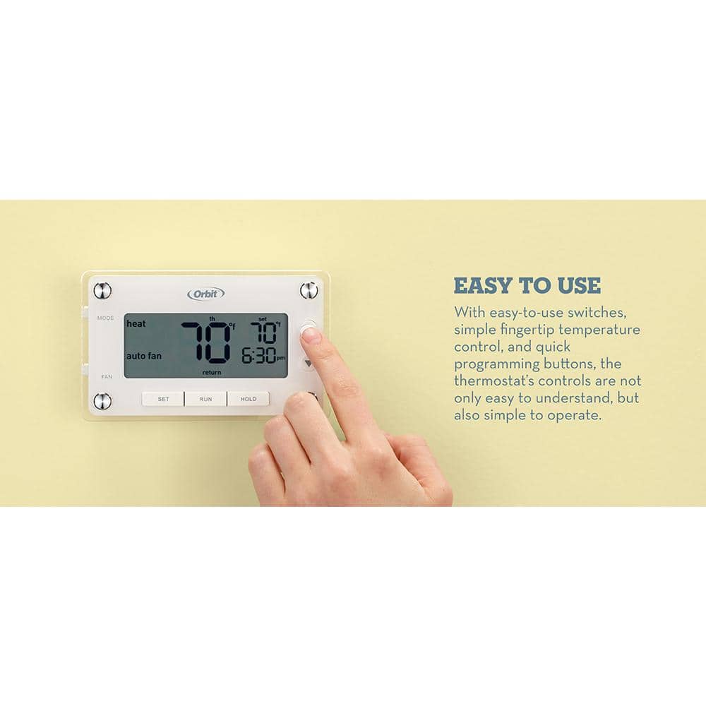 Orbit Clear Comfort Programmable Thermostat with Large Display