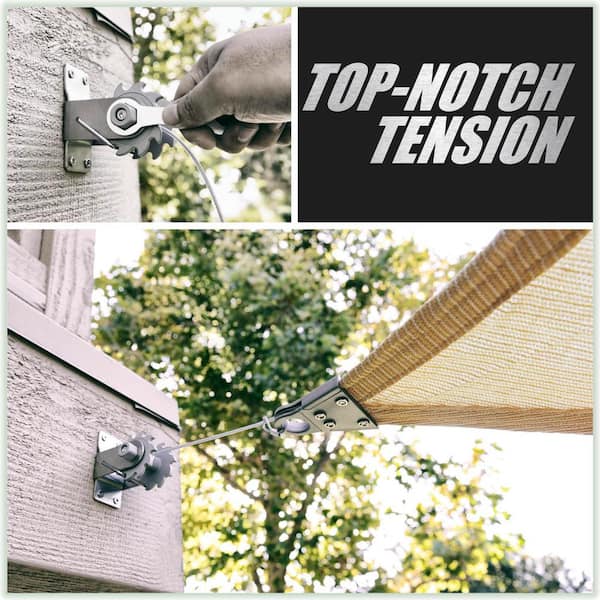 Reviews for COLOURTREE Top-Notch Tension Ratchet Winch Triangle Sun Shade  Sail Canopy Cable Wire Installation Kit