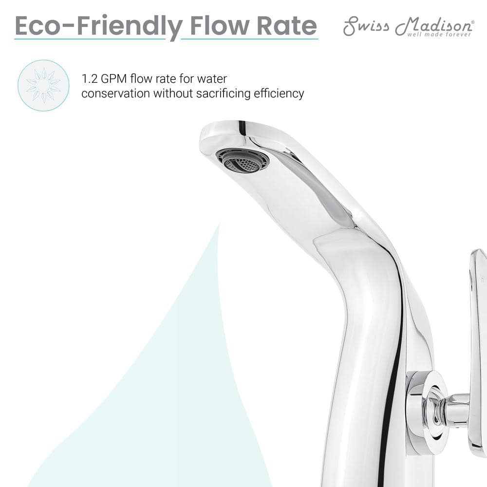 Château Chrome Single Hole Single-Handle Bathroom Faucet