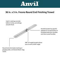 36 in. x 5 in. Fresno Round End Finishing Trowel