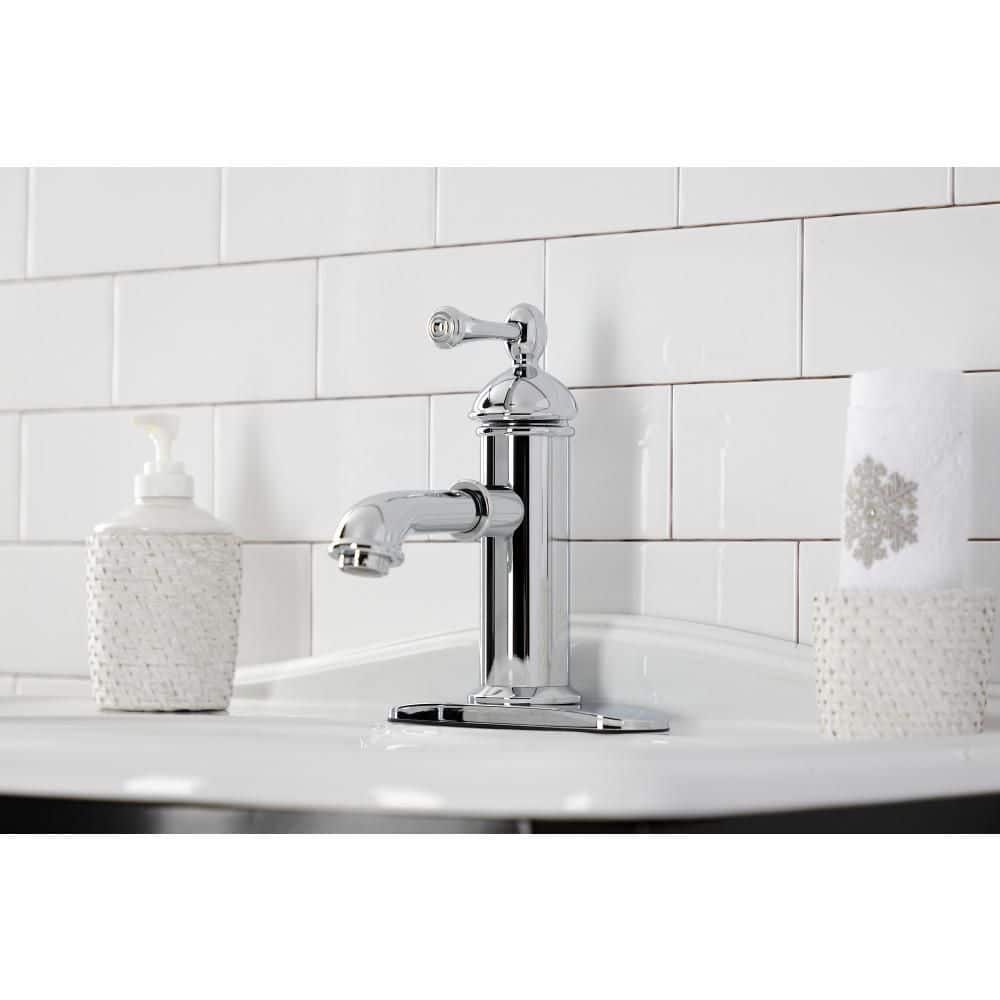 Polished Chrome Single-Handle Bathroom Faucet with Brass Pop-Up