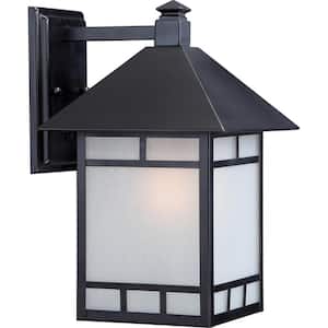 Drexel Stone Black Outddor Hardwired Wall Lantern Sconce with No Bulbs Included