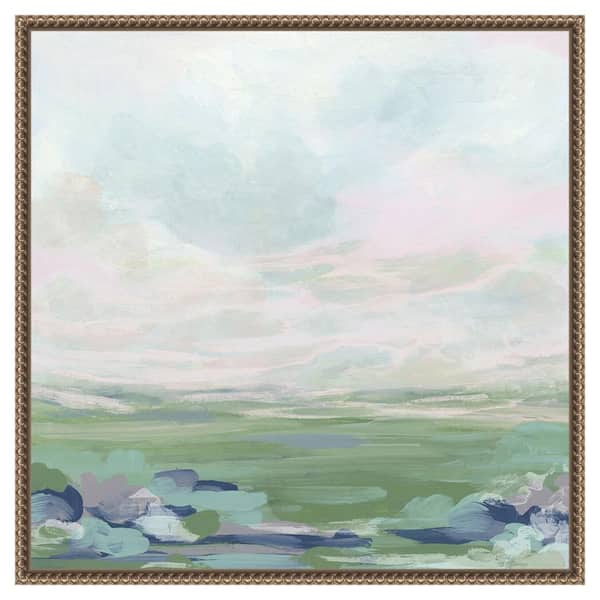 Amanti Art Lavender Scape I by June Erica Vess 22 in. W x 22 in. H Canvas Float Frame in Bronze