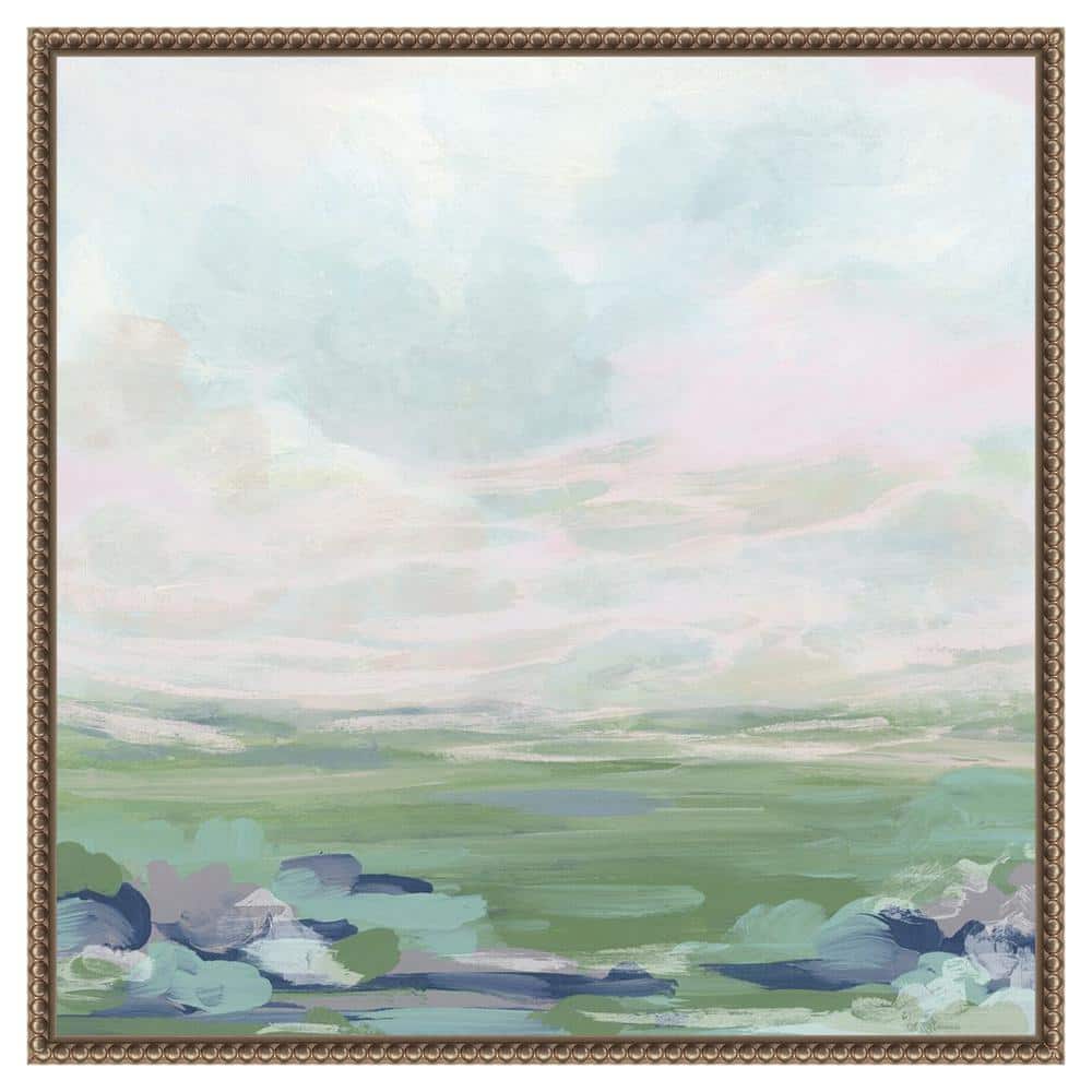 Lavender Scape I Abstract Canvas Print with Bronze Frame
