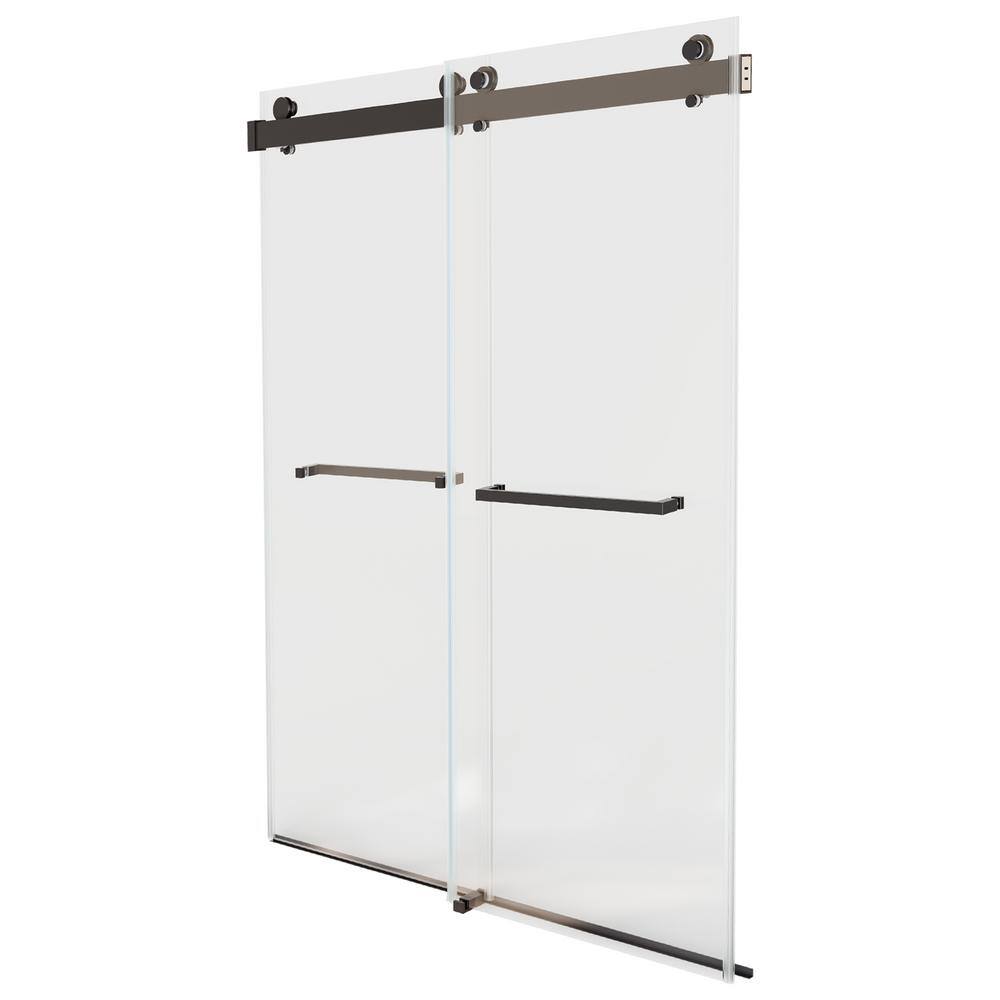 60 in. W x 76 in. H Sliding Frameless Shower Door Double Soft-Close in Nick