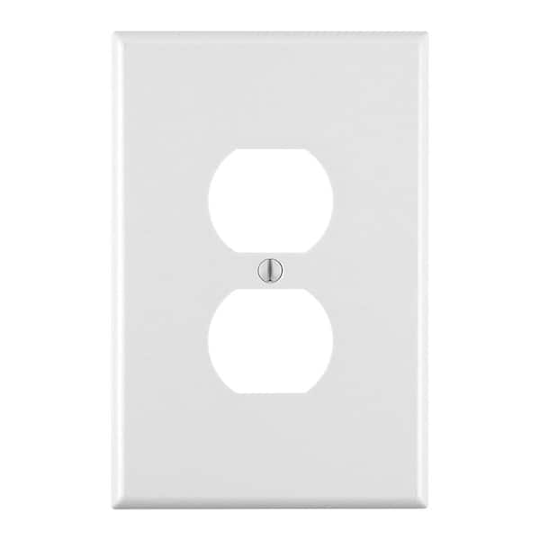 Leviton 1-Gang Jumbo Duplex Outlet Wall Plate, White