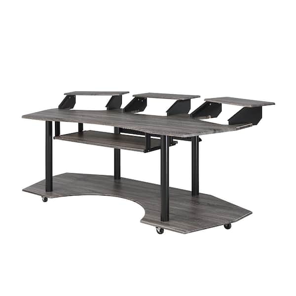 Acme Furniture Eleazar 40 in. Curve Black Oak Metal Music