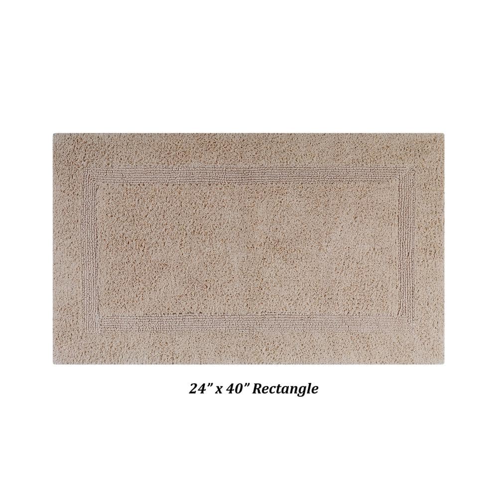 Lux Sand 100% Cotton Reversible Bath Rug Set - 3 Pieces