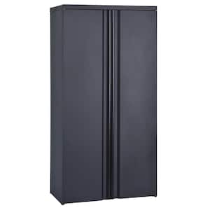 Ready To Assemble 20 Gauge 4 shelf Steel and Aluminum Freestanding Cabinet (36 in. W x 72 in. H x 18 in. D) in Black