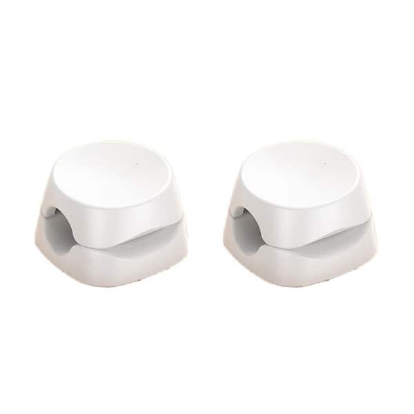 Spring Cable Management Clips Cord Organizer White 8 Pack - Adhesive Round Cable Clip for Desk, Car, Office Accessories