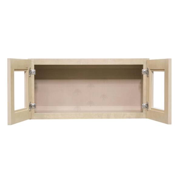 LIFEART CABINETRY Lancaster Shaker Assembled 36x12x12 in. Wall Mullion Door Cabinet with 2 Doors in Stone Wash