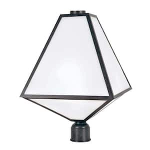 Glacier 3-Light Black Charcoal Outdoor Lantern with Shade