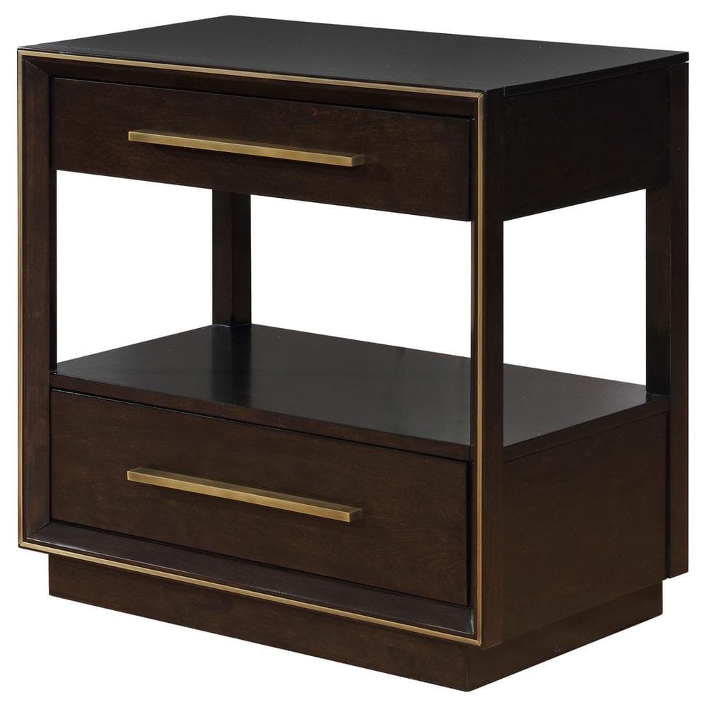 Durango Smoked Peppercorn 2-Drawer Transitional Nightstand
