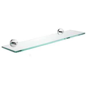 20 in. W x 5 in. D Decorative Wall Shelf, Chrome Bathroom Glass Shelf Wall Mount