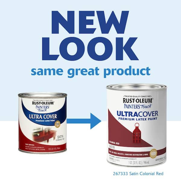 32 oz. Ultra Cover Satin Colonial Red General Purpose Paint (Case of 2)