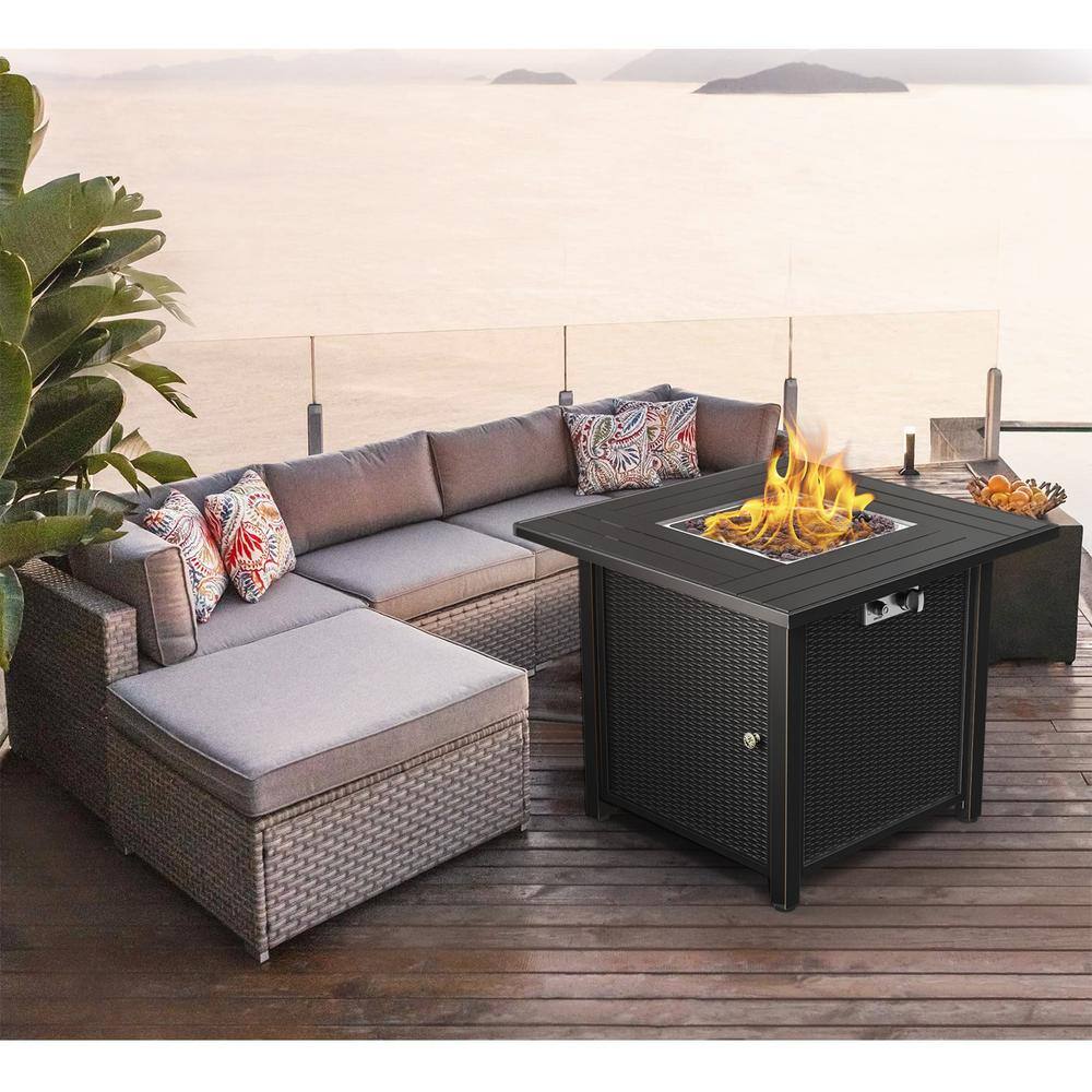 30" Anti Rust Coated Steel Propane Fire Pit Table