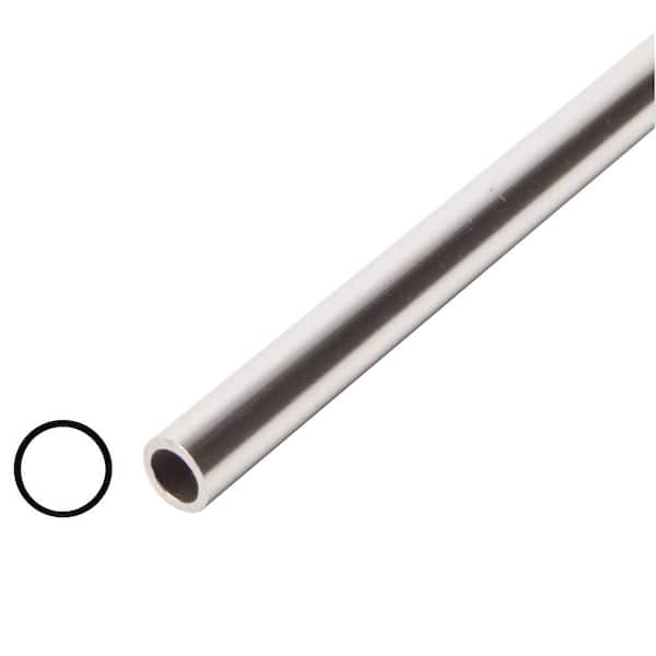 Alexandria Moulding AT 013 1/2 in. D x 1/2 in. W x 96 in. L Metal Mira Luster Full Round Tube Drip Cap Moulding Pack (6-Pack)