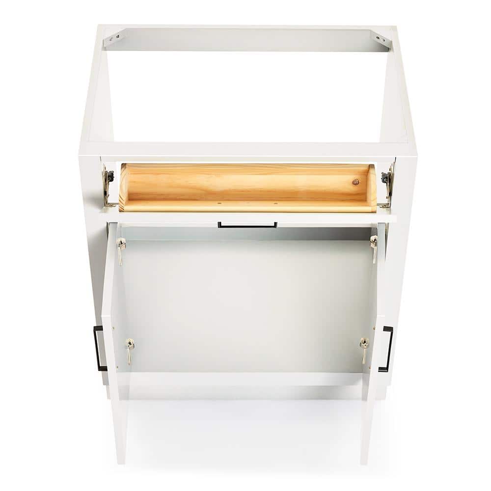Hepburn 30" White Hardwood Single Freestanding Vanity Cabinet