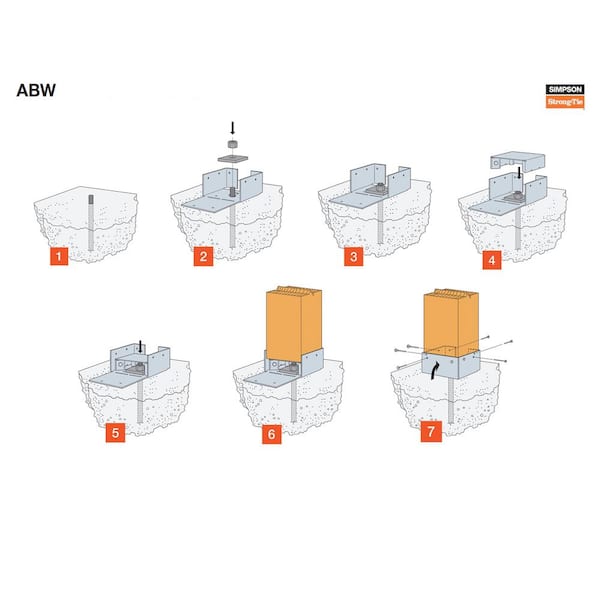 ABW44Z 4x4 Adjustable Post Base Z-Max