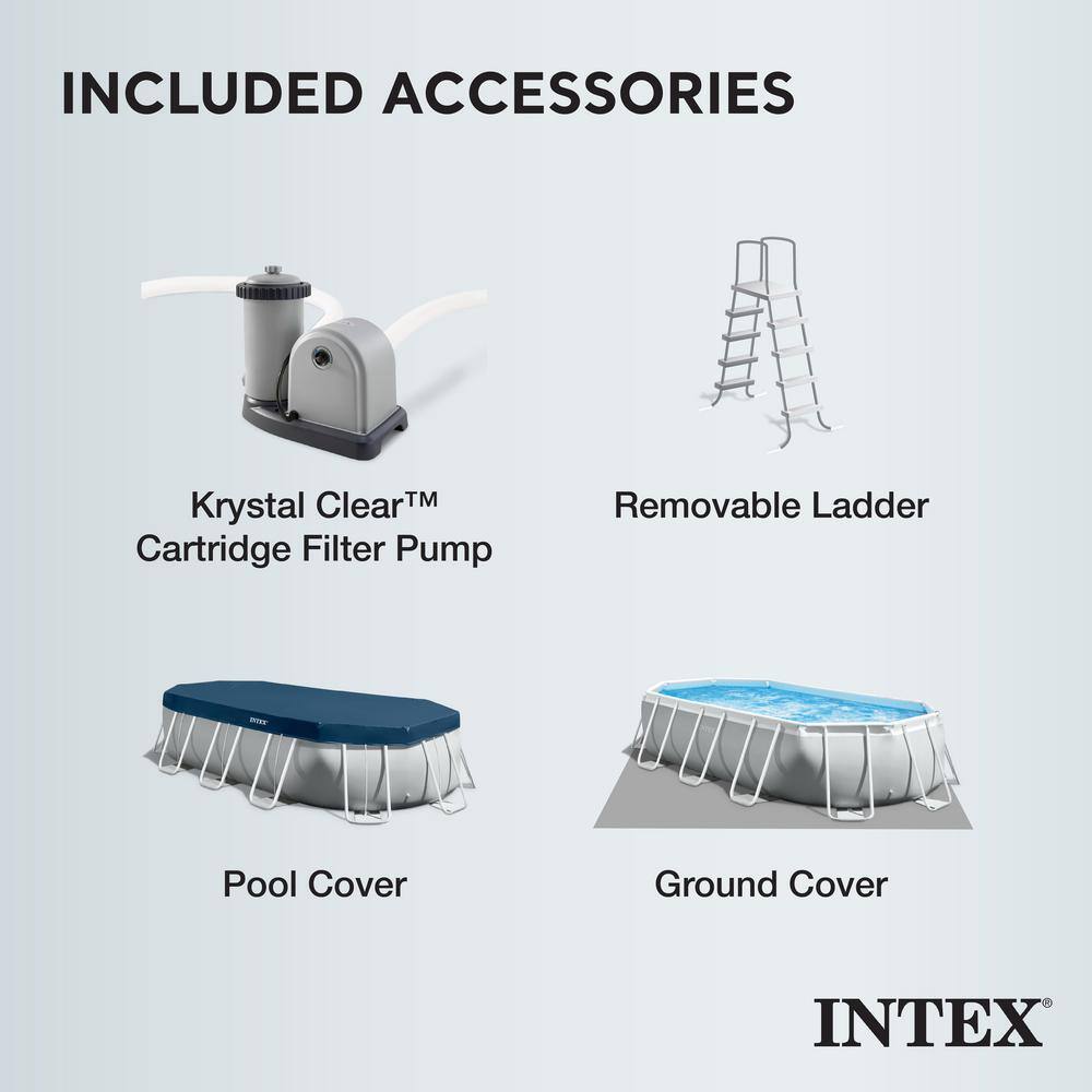Intex 16.5ft x 9ft x 48in Oval Prism Frame Pool Set with Pump