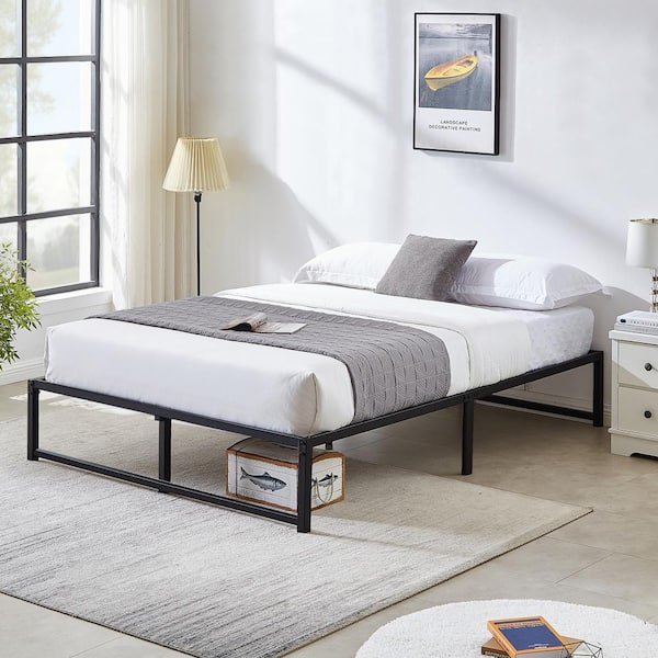 VECELO Queen size Bed Frame, 62 in. W，Metal Platform Bed Frames 