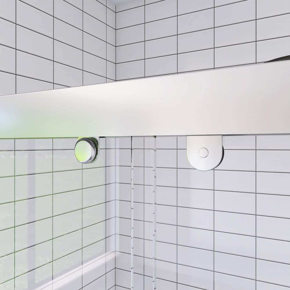 Chrome Double Sliding Shower Door with Clear Tempered Glass