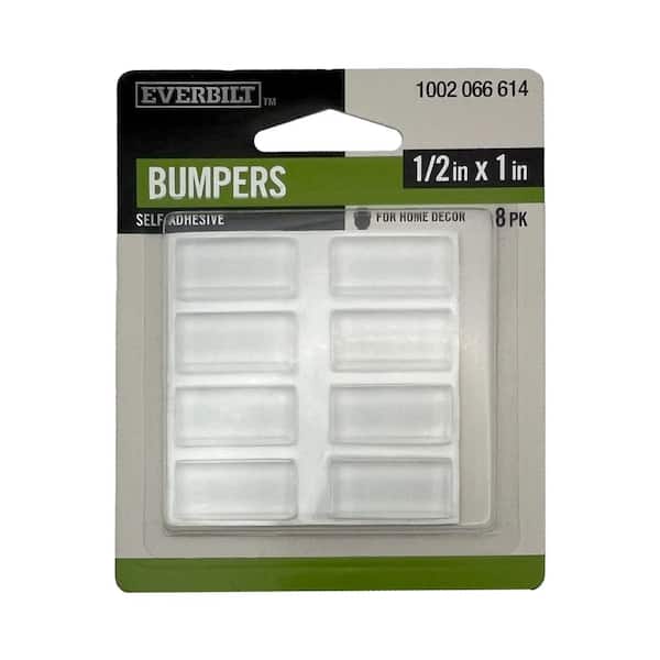 1/2 in. x 1 in. Clear Self-Adhesive Bumper (8-Pack)