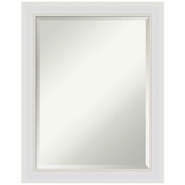 Amanti Art Flair Soft White Narrow 22 in. H x 28 in. W Framed Wall Mirror