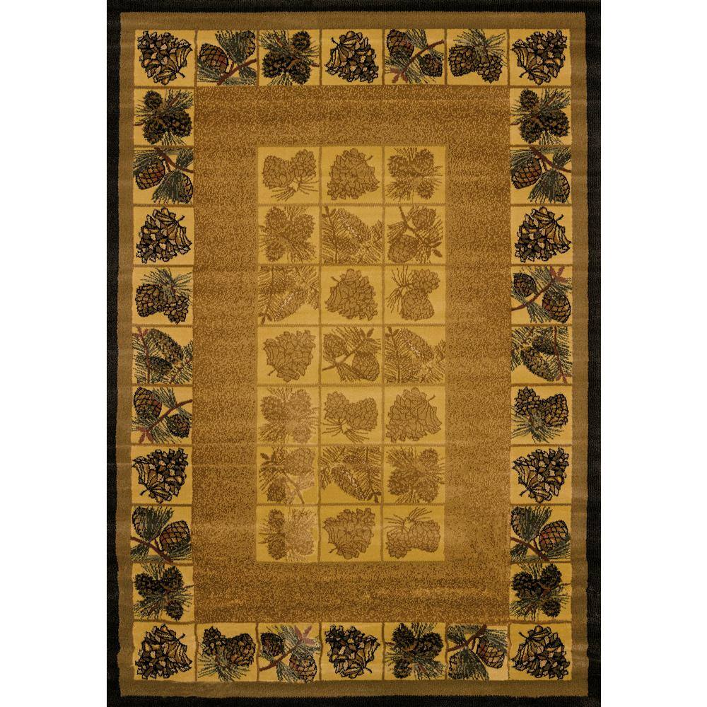 United Weavers Genesis Pine Cones Natural 1 ft. 11 in. x 7 ft. 4 in. Abstract Polypropylene Area Rug 8-Color Incorporated Heavyweight Twisted Heatset Olefin. Designers Genesis is a complete composition of Color, Style, Versatility, and Value. Decor-specific licensed artwork designs show the true rich authentic look ideally designed for theme extreme decorating. Color: Natural.