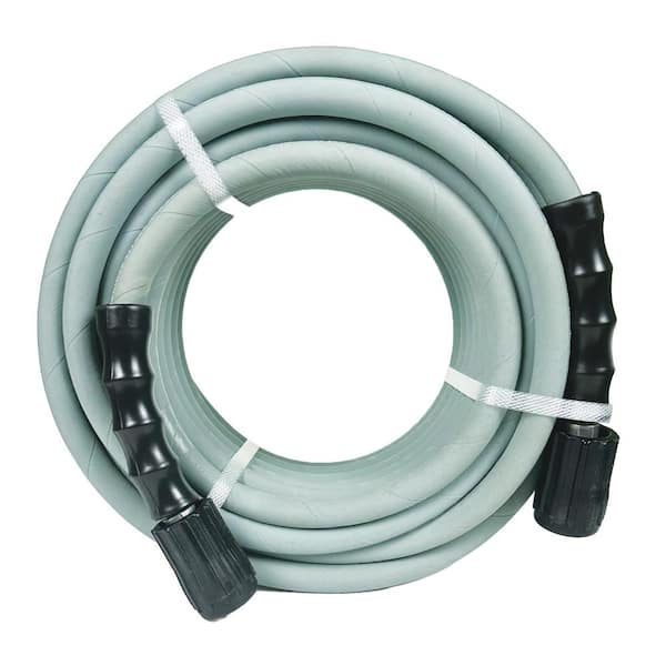 BLU SHIELD 1/4 in. x 100 ft. 3000 PSI Rubber Pressure Washer Hose, Non-Marking with M22 Fittings