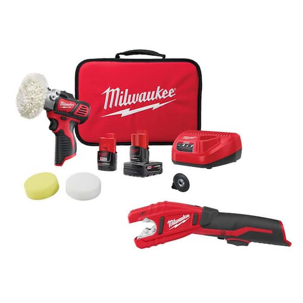 M12 12V Lithium-Ion Cordless Variable Speed Polisher/Sander Kit with Copper Tubing Cutter