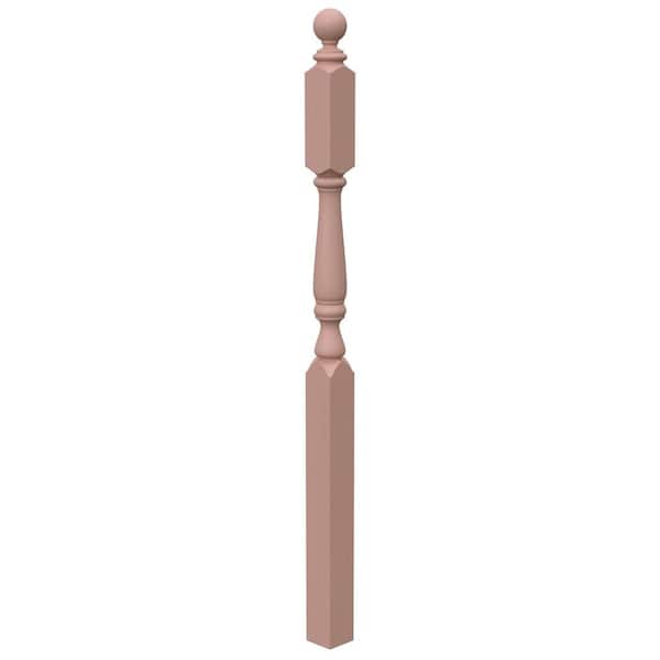 EVERMARK Stair Parts 4840 64 in. x 3-1/2 in. Unfinished Hard Maple Ball Top Newel Post for Stair Remodel