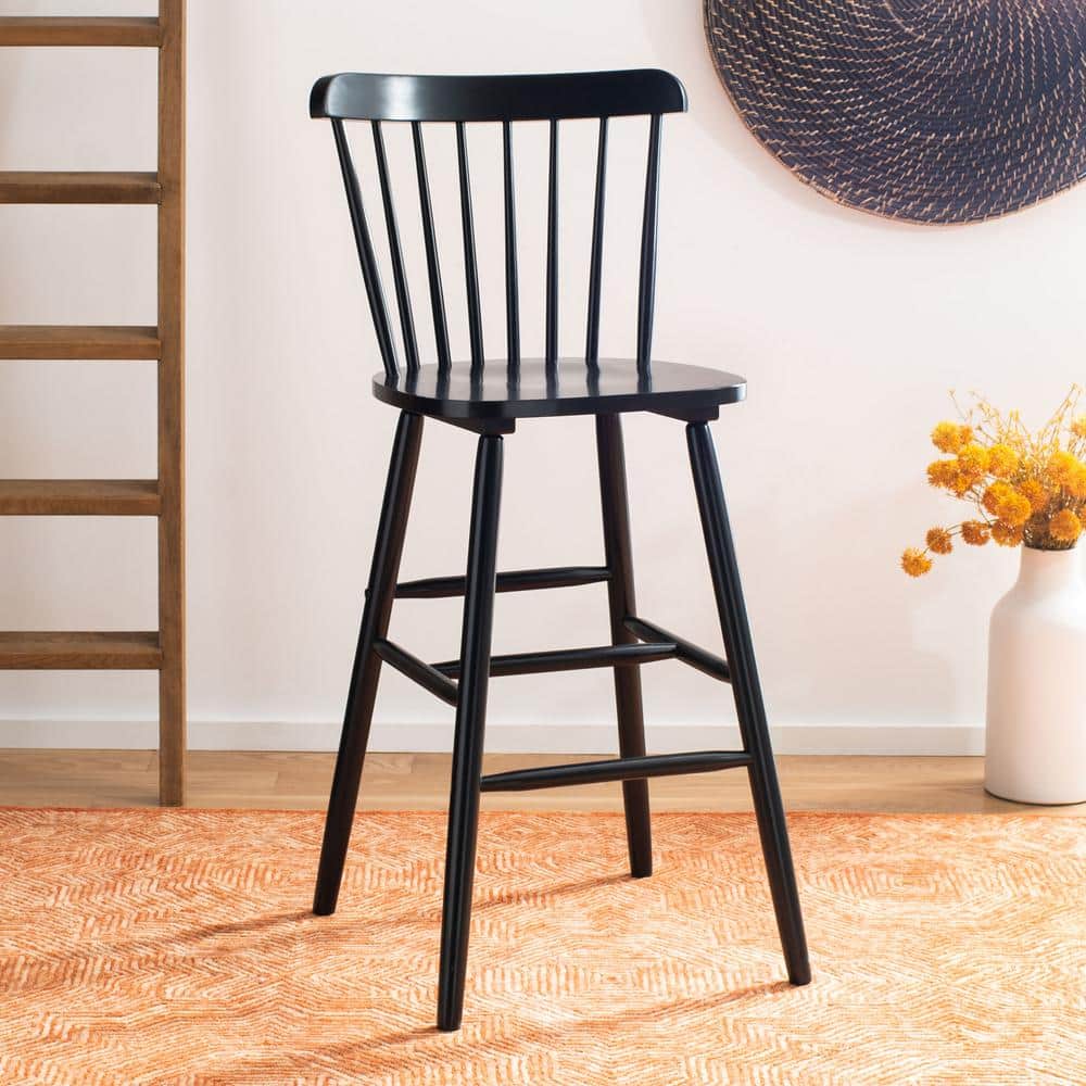SAFAVIEH Galena 43.1 in. Black Bar Stool (Set of 2) BST8502B-SET2