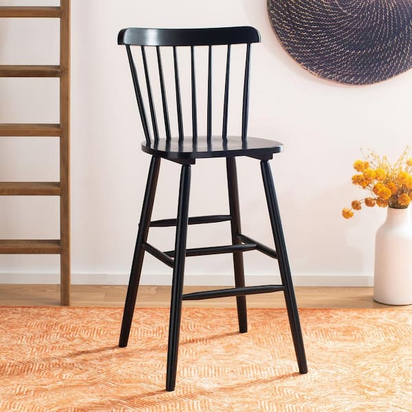 SAFAVIEH Galena 43.1 in. Black Bar Stool (Set of 2)