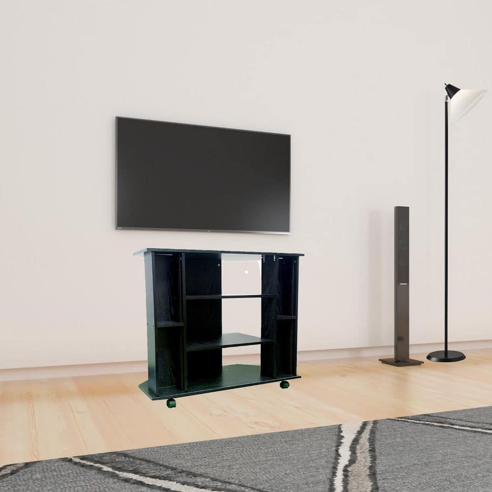 Black TV Stand Fits TV's up to 32 in. with Shelves