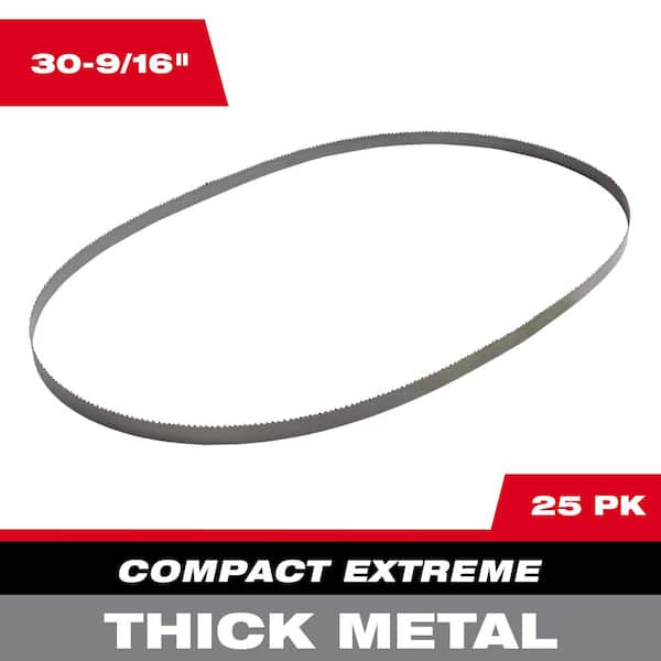 Milwaukee 30-9/16 in. 8/10 TPI Compact Extreme Thick Metal Cutting Band Saw Blade (25-Pack) For M12 FUEL Bandsaw