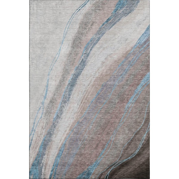 Mayfield Premium Machine Washable Abstract AMF2036 Brown 10 ft. x 14 ft. Area Rug