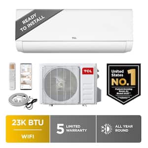 Ready to Install 23,000 BTU 22 SEER2 Wi-Fi Ductless Mini Split Year Round AC and Heat Pump w/ 16 ft. Lines 230V System