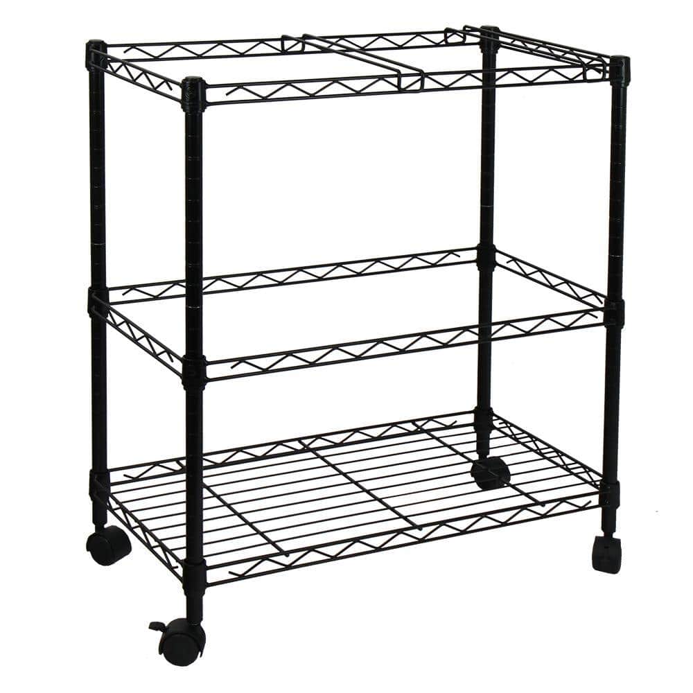 Details about   NEW Single Tier Metal Rolling Mobile File Cart 23.6 x 12.6 x 18" Black 