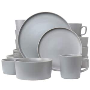 Luxmatte 20-Piece Light Grey Stoneware Dinnerware Set (Service for 4)