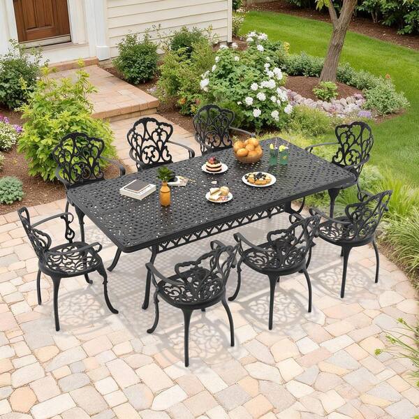 Willit 9-Piece Aluminum Patio Outdoor Dining Set with 8 Chairs