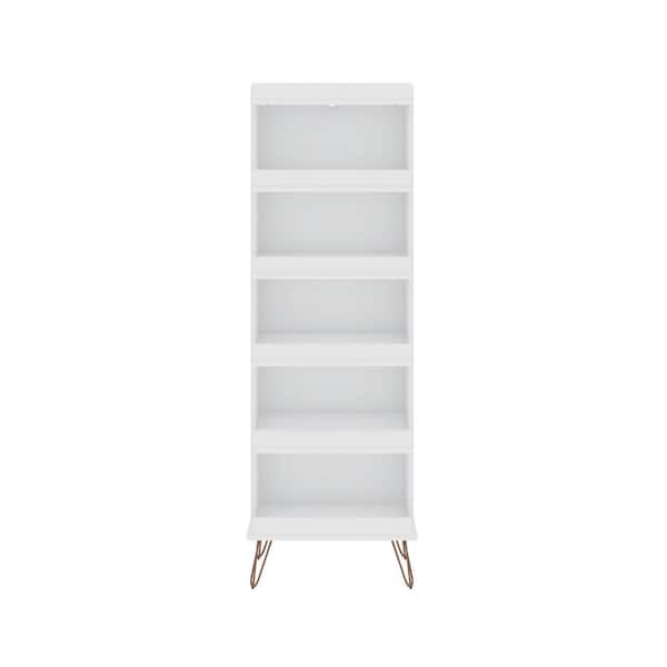 Manhattan Comfort 59.72 H 12-Pair 5-Tier White Fiberboard Shoe Rack