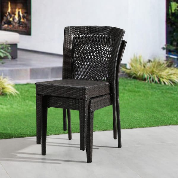 Unbranded Set of Stackable PE Outdoor Dining Chairs-Heavy-Duty 400  Capacity-Patio, Balcony, Garden Seating UUN779P227340B