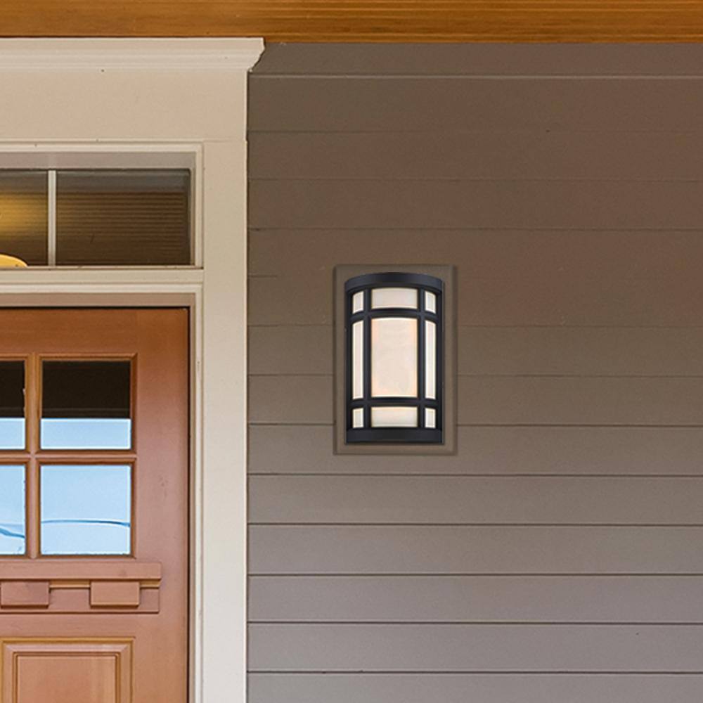 Matte Black Opal Glass 13" Wall Sconce