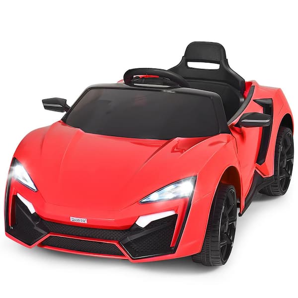 Costway 12-Volt Kids Ride On Car 2.4G RC Electric Vehicle with Lights MP3 Openable Doors Red