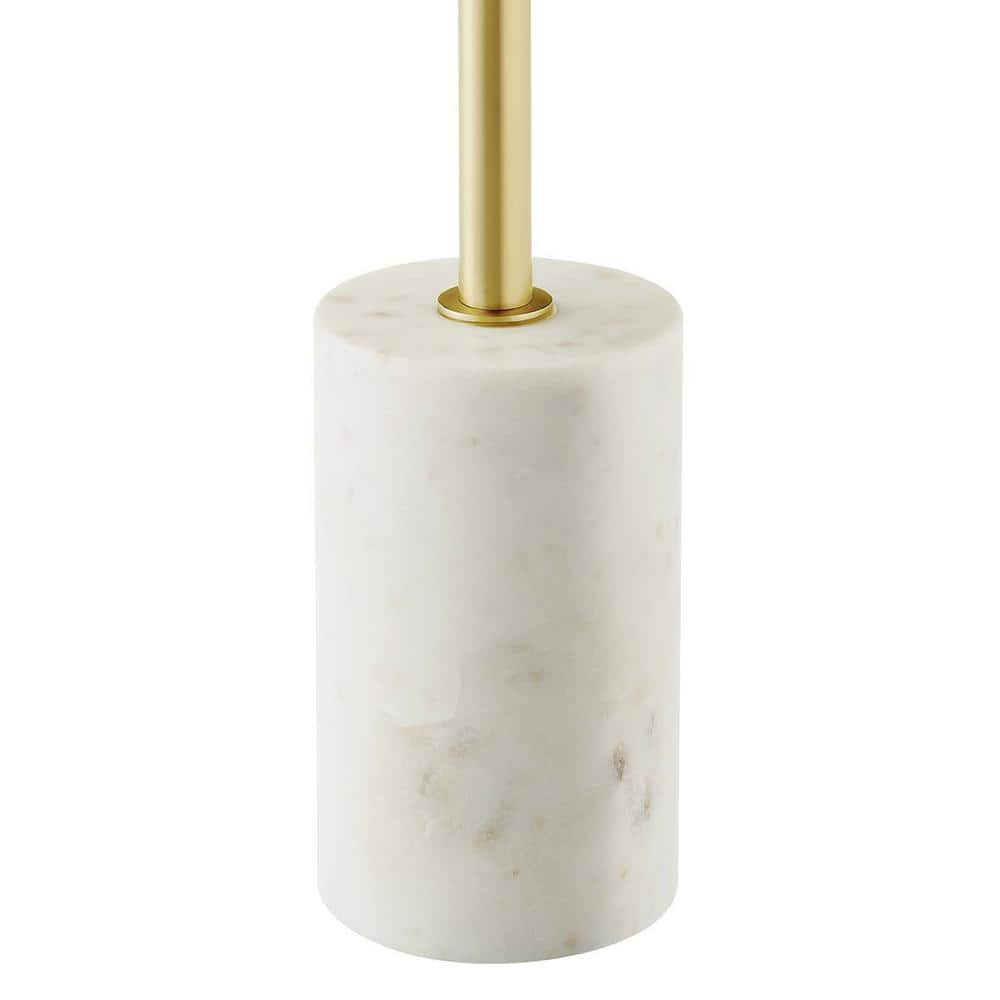 Lyric 14 in. W White Brass Round Side Table - thumbnail 5