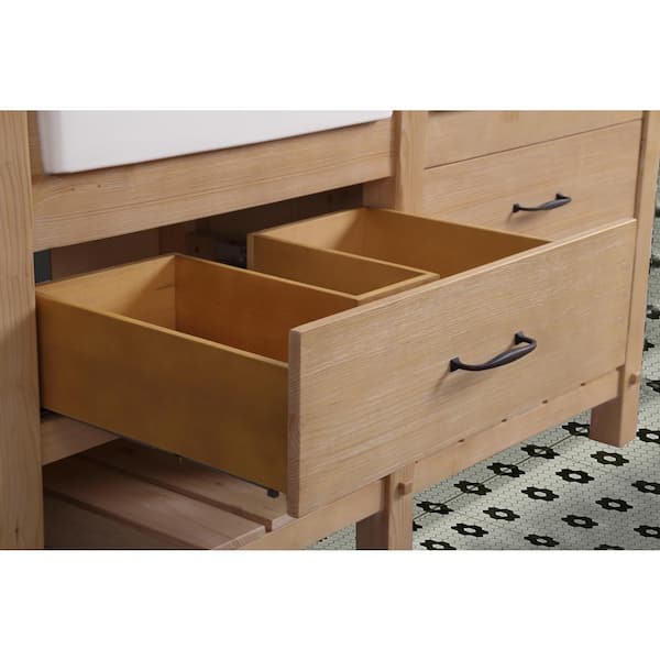 Alsup 60 Double Bathroom Vanity Set Mercury Row Base Finish: Wire Brushed Oak