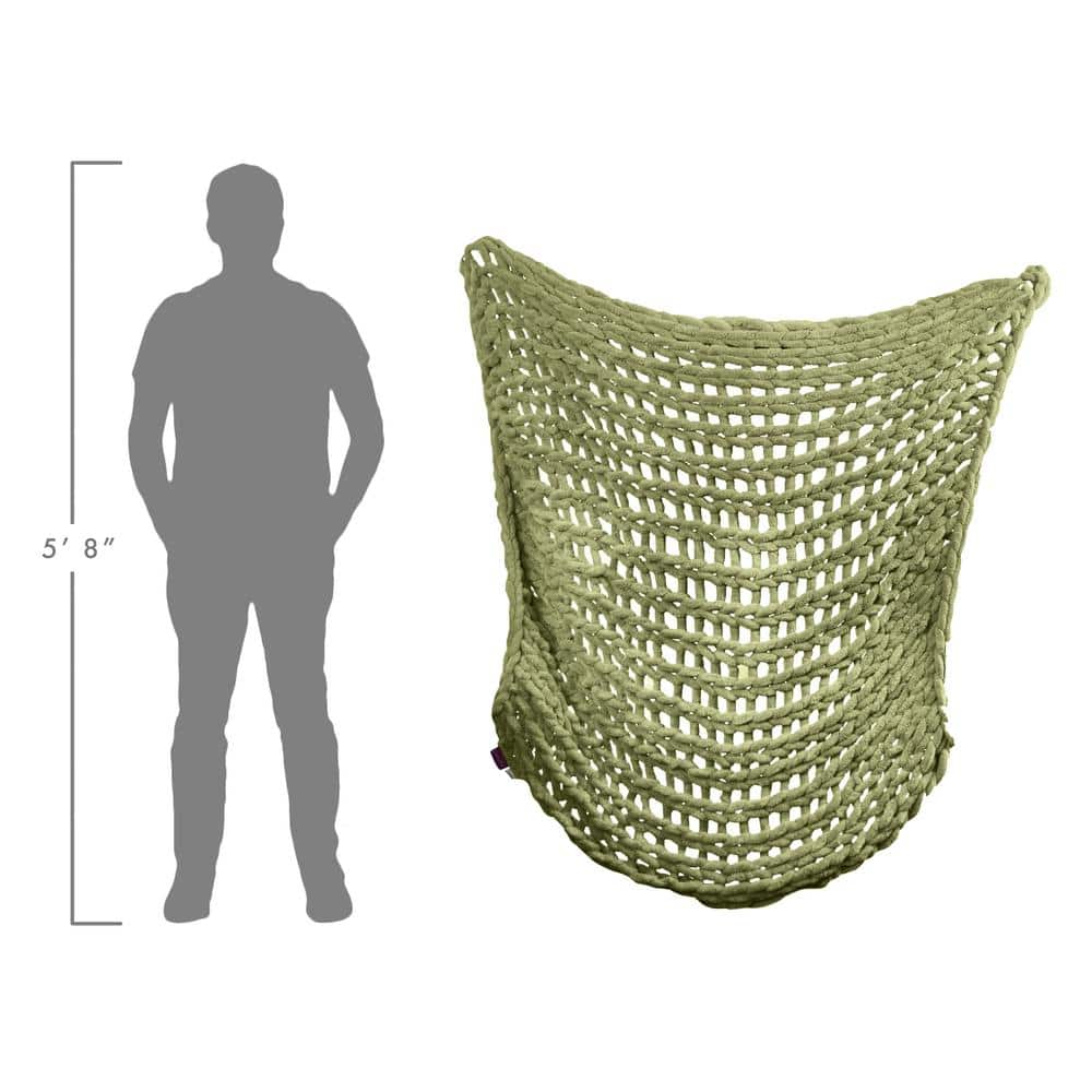 Cozy Olive Chenille Electric Knitted 50"x40" Reversible Throw